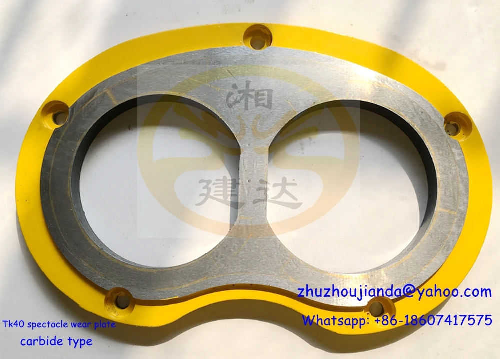 Factory Supply Putzmeister TK30 TK40 TK50 Spare Parts Spectacle Wear Plate Wear Ring In Tungsten Carbide/ Duro 22