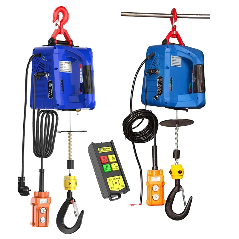 Electric Hoist Lift Portable Small Crane Electric Winch Wireless Remote Control Lifting Hoist