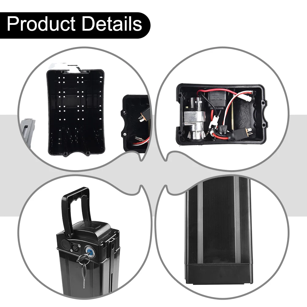 Electric Bike Battery Box Ebike Large Capacity Holder Case 370x135x89mm 1865o Lithium Battery Box With 2keys Ebike Accessories