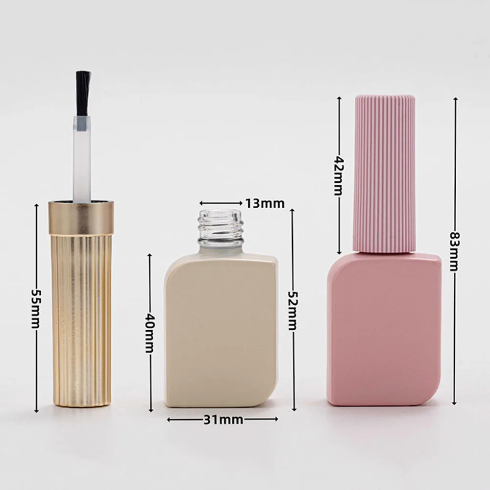 10ml Mini Puste Butelki na Lakier do Paznokci ze Szczoteczkami Żel do Paznokci Szklany Pojemnik Wielokrotnego Użytku Kosmetyczny Słoiczek Manicure Olejek do Urody Dozownik