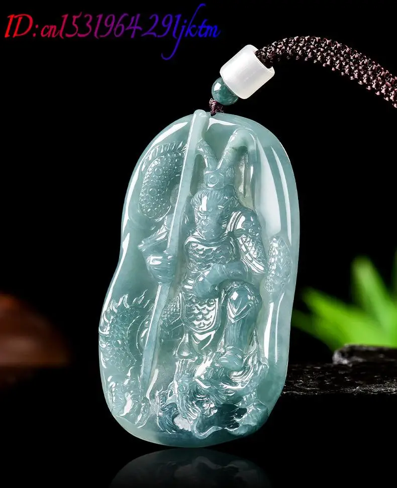 Burmese Jadeite Monkey King Pendant Necklace Vintage Luxury Gifts for Women Fashion Accessories Burmese Jade Carved Amulet view 4