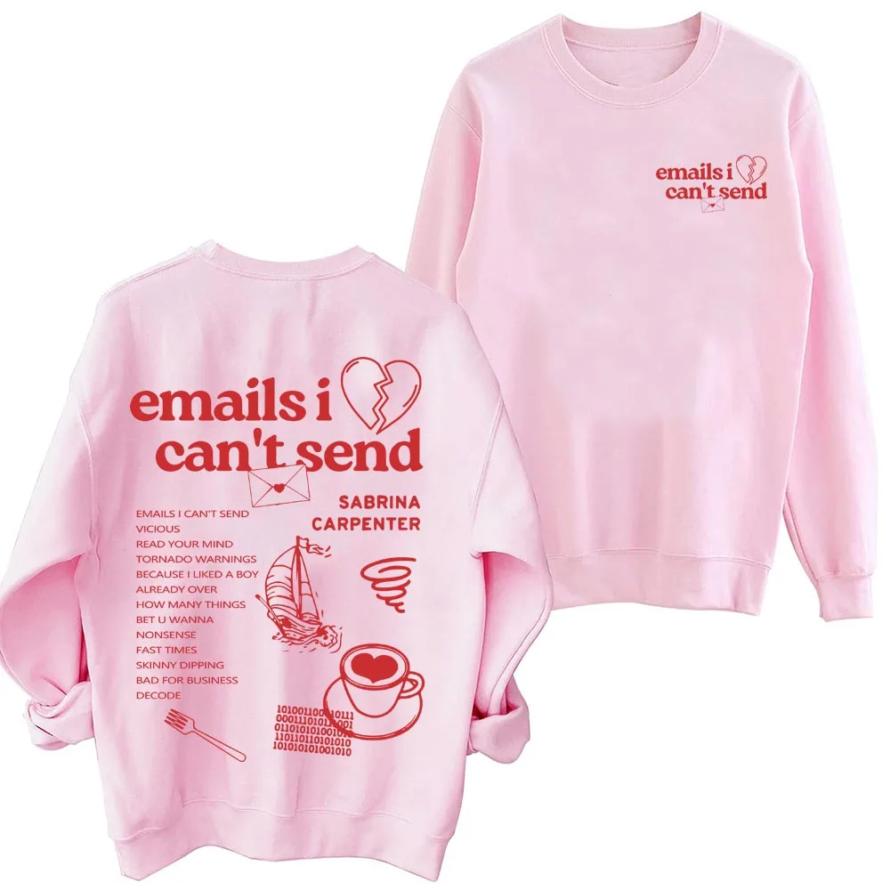 Sabrina Carpenter Sweatshirt Emails I Can't Send Tracklist Oversized Hoodie Autumn