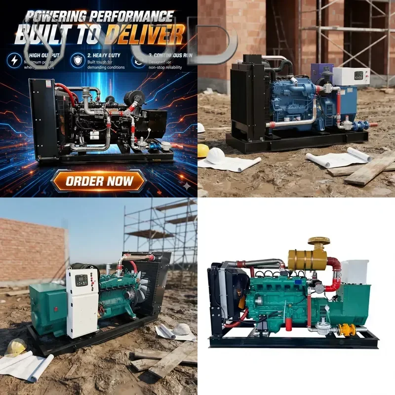 EPA 150kw Biogas Natural LPG DC Single Power Plant Generator Set Pellet Power Generation System Industrial Energy 95%