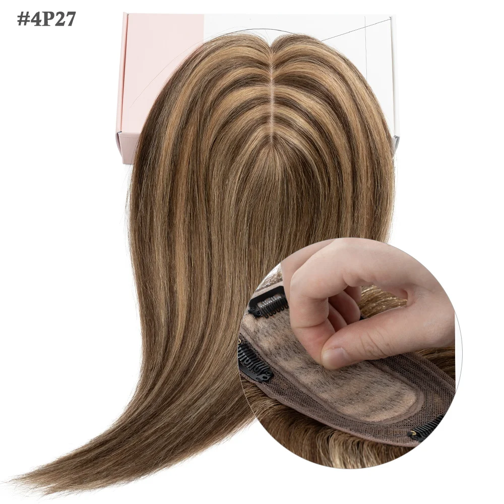 Sego 7x13cm Seiden basis Haar deckel für Frauen 100% Echthaar teile Perücken gerade Clips in Haar teilen hinzufügen Deckung volumen – Detail 14