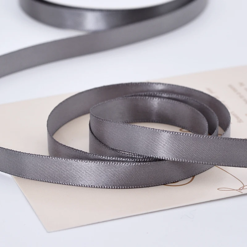 YAMA 100yards Single Face Satin Ribbon 6 9 13 16 19 22 mm Black Red White Silver for Wedding Decoration Handmade Flowers Gifts