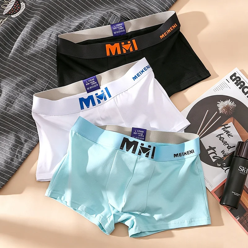 3PCS Men's Underwear Cotton Comfortable Underwear Multi-Color Combination Outfit Personality Fashion Trend