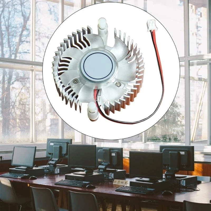 F3KE 5V 12V Grafik Heatsink Cooling Fan Radiator Radiator Cooler Untuk IC Computer Thermal 2.0PLUG Komputer Grafik Radiator