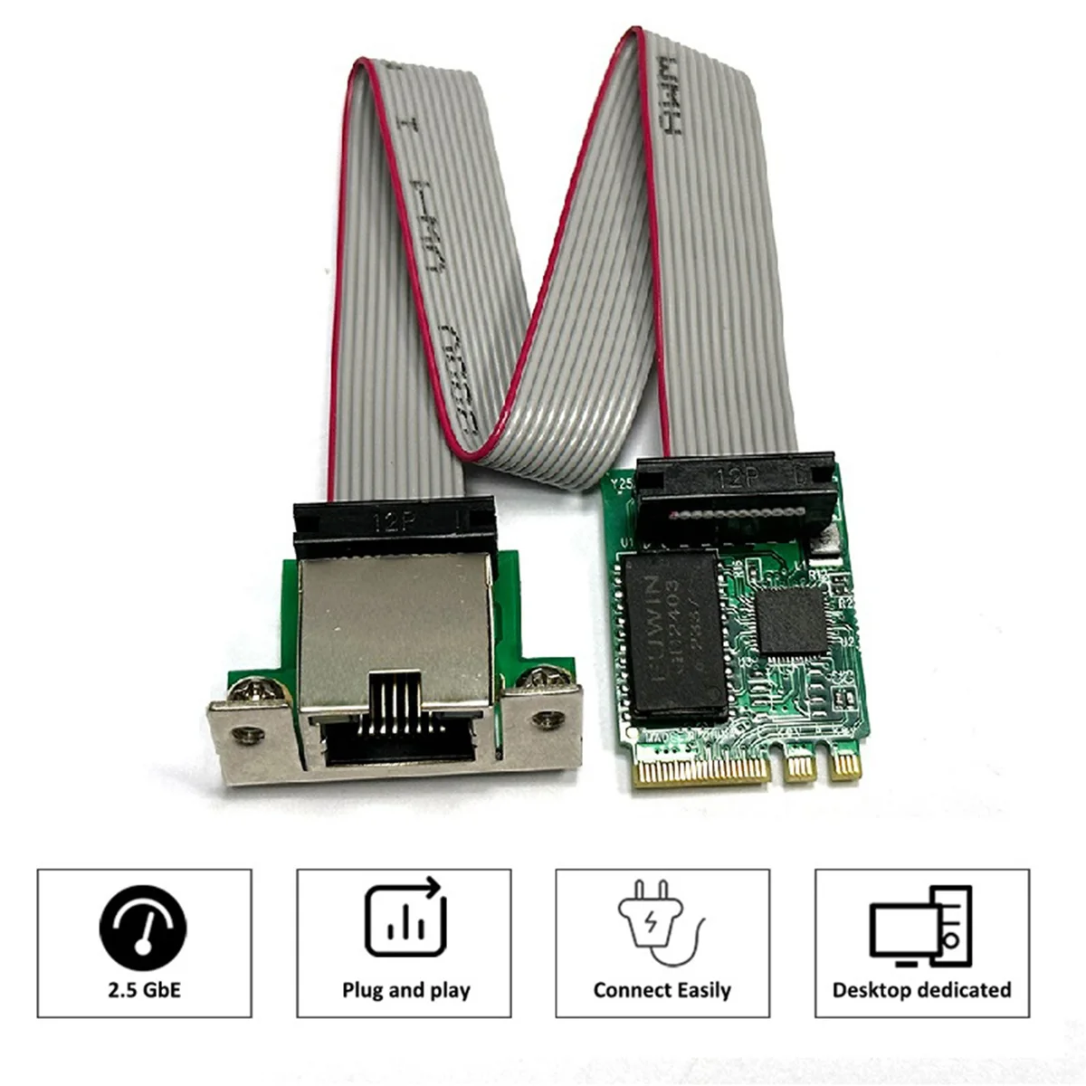 M.2 A+E KEY 2.5G Ethernet LAN Card RTL8125B Industrial Control Network Card M.2 Gigabit Ethernet Network