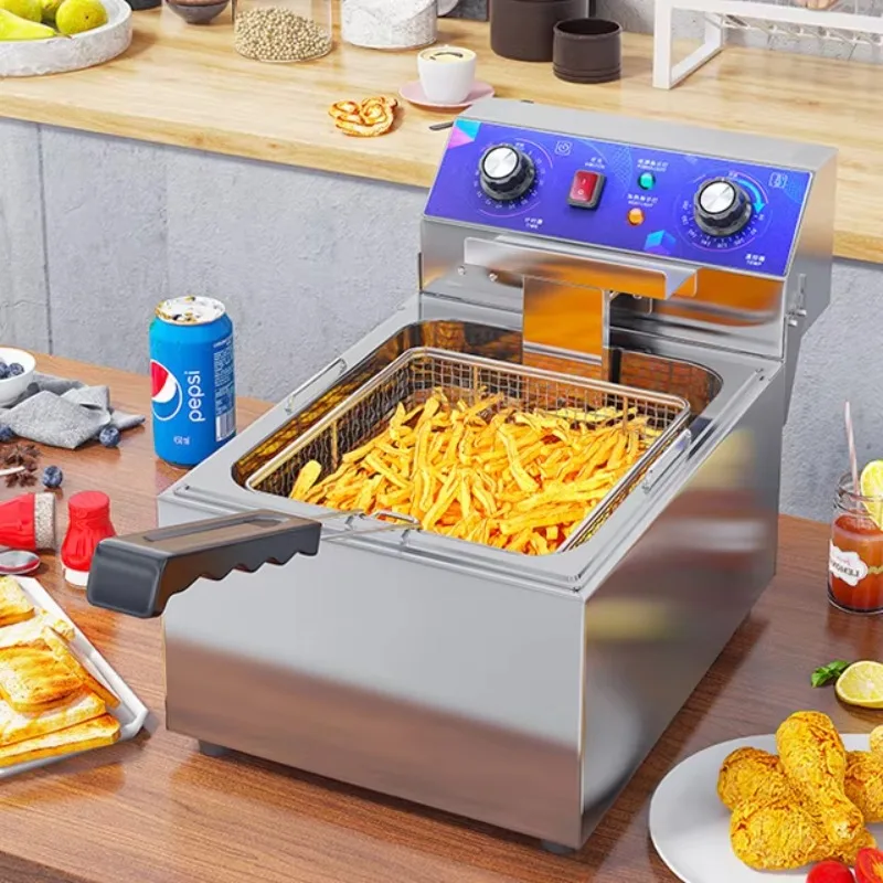 Commercial Electric Fryer Stainless Steel Snack Milk   Shop Equipment Electric Frying Machine Fried Chicken Popcorn Fryer - view 2