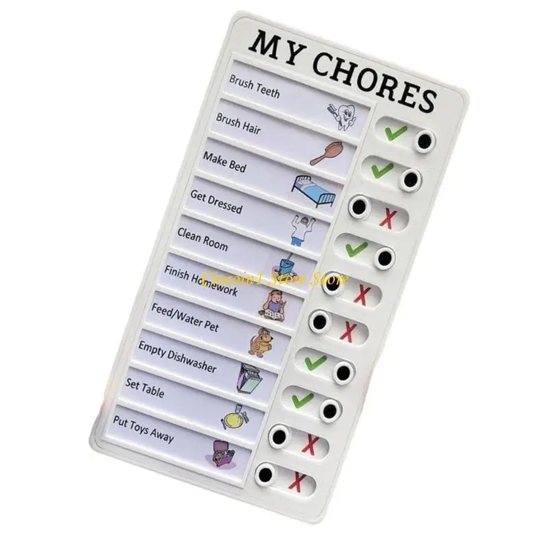 A3PC Reusable Daily Routine Chart Time Management Board Kids Study Schedule Daily Chore Chart 12x20cm Visual Schedule Board