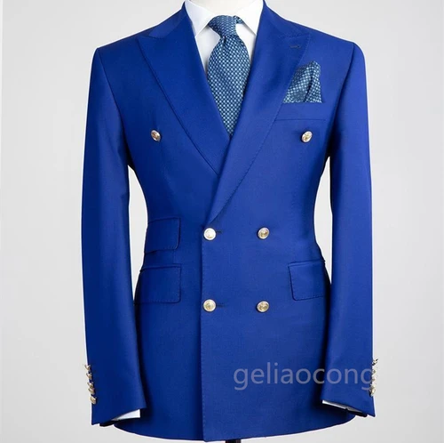 Imagen 2 del producto XS-6XL trajes de boda para hombre, Blazer para novio, ropa de novio de negocios, chaqueta de esmoquin, fiesta Formal, doble botonadura, solapa de pico, un abrigo