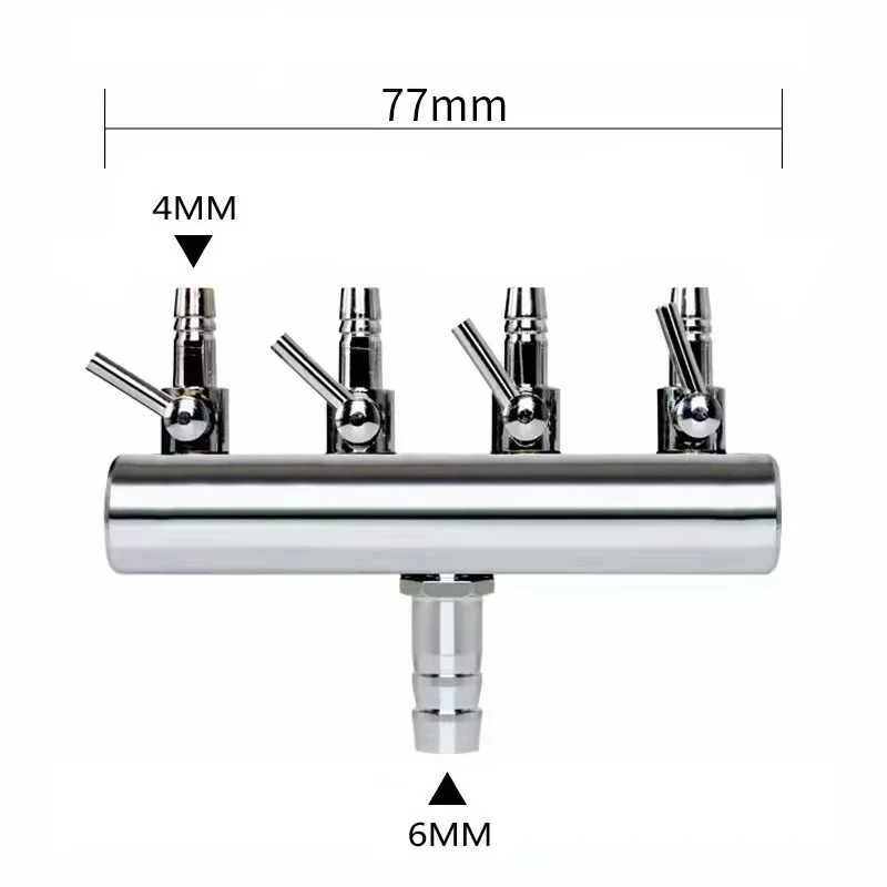 Fish Tank Oxygen Pump Splitter Aerator Gas Volume Control Valve Metal Aquarium Aerator Pump Stainless Steel Chrome Distributor