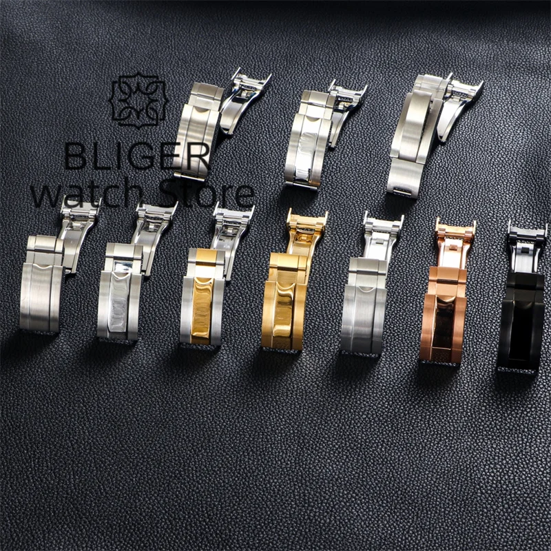 9mm x 16mm Watch Band Glide Clasp For DAYTONA SUBMARINER GMT Yacht-Master Stainless Steel Fine-tuning Pull Button Watch Buckle