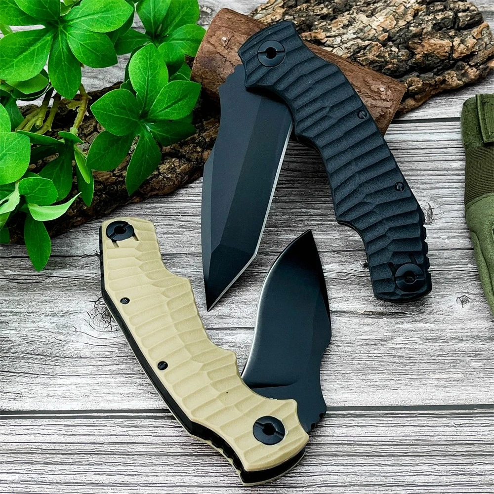 Складной нож Карманный нож EDC с точечным лезвием Танто Одноручный замок с заклепками для большого пальца Компактный складной механизм для улицы