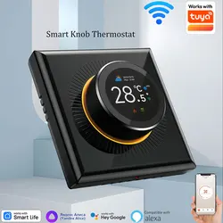 WiFi Smart Knob Thermostat Floor Heating Water Gas Boiler Home Room Programmable Temperature Controller Tuya Alexa Google Home