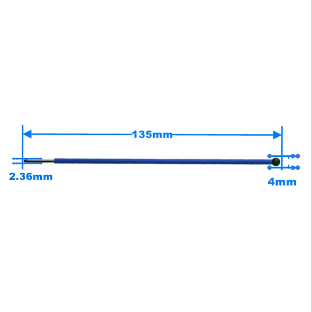 LD-3237 5pcs electrosurgical cautery pencil needle, Arthroscopic Electrodes Non-stick coated 135mm*2.36mm,4mm ball, ESU pencil