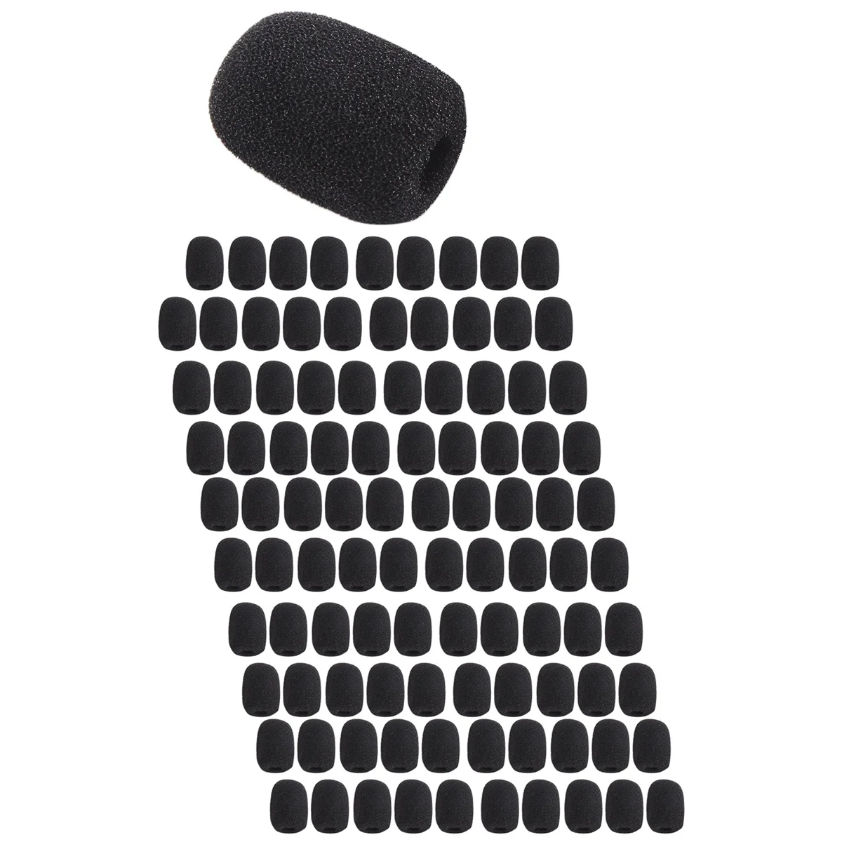 100 Pieces Mini Foam Microphone Windscreen Mic Cover Foam Protection for Small Lapel and Headset Microphones