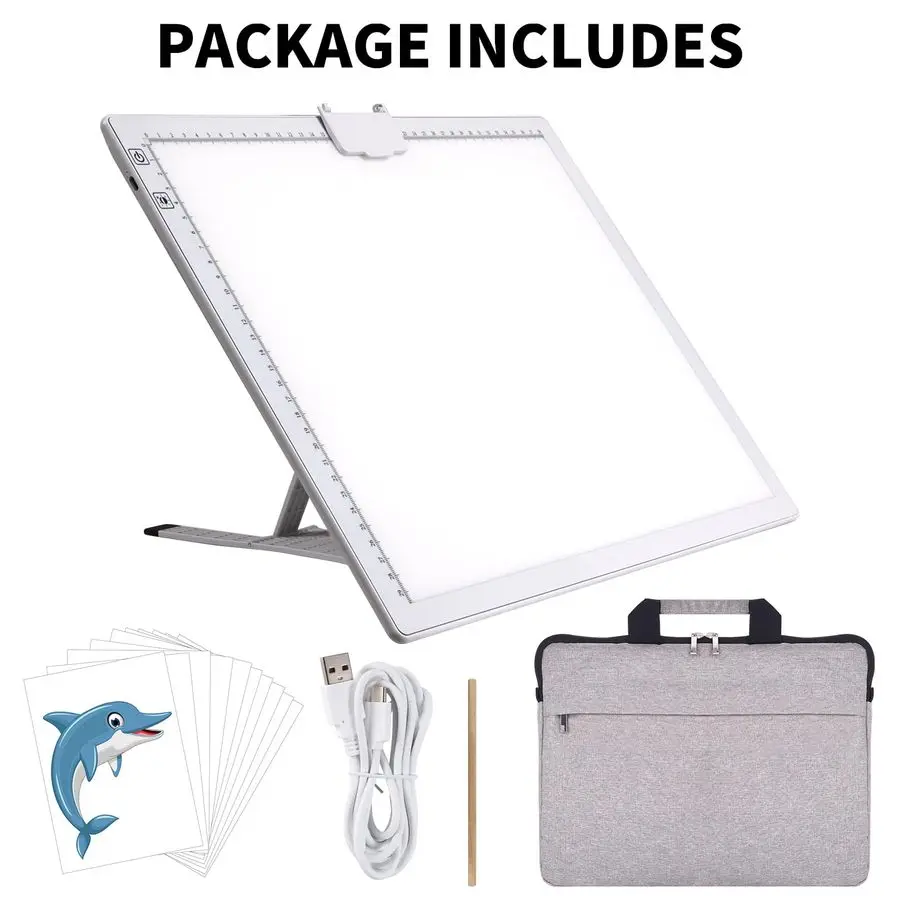 

A3 Light Box with Builtin Foldable Stand and Carry Bag, Wireless Light Pad for Cricut Weeding Vinyl, Diamond Painting, Drawing C