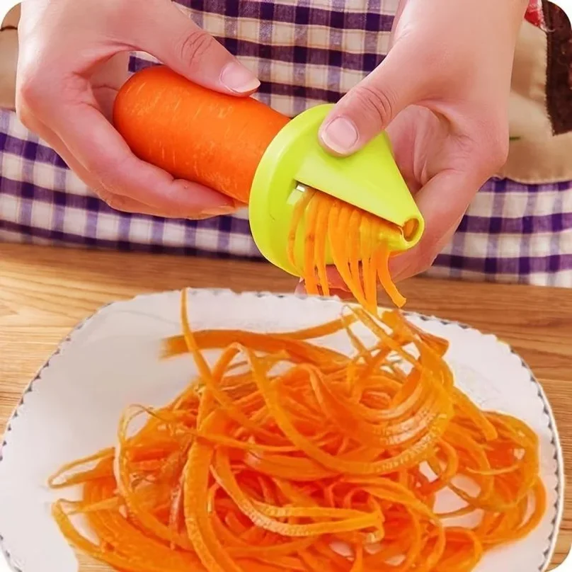 Household Kitchen Gadgets Vegetable Cutter Silk Cutter - مبشرة مطبخ دوارة، مقشرة حلزونية، قطاعة