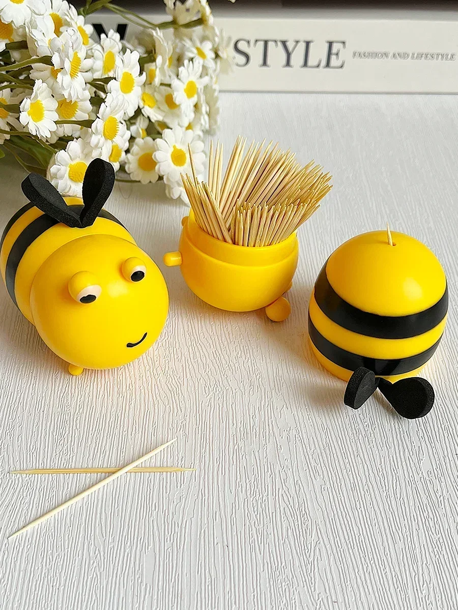 Creative Cute Toothpick Box Personalized Little Bee Home Desktop Ornament Dining Table Restaurant Special Toothpick Holder New