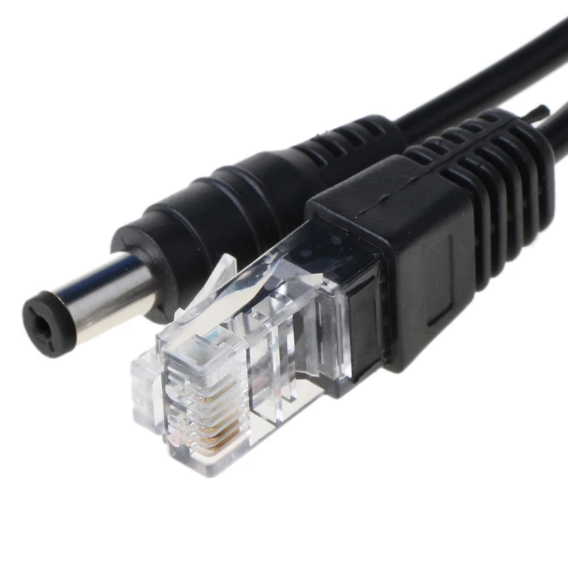 RJ45 หัวฉีด POE Splitter สายเคเบิลอะแดปเตอร์ชุด Passive Power Over Ethernet 12-48V
