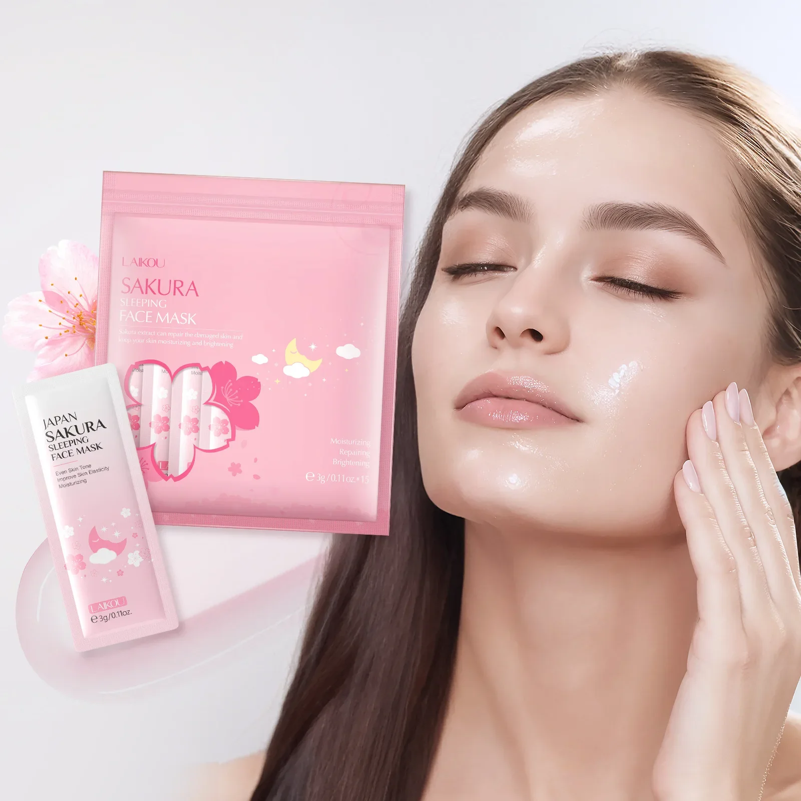 

LAIKOU Sakura Sleeping Face Mask Deep Cleansing Remove Blackheads Oil-Control Clay Mask Moisturizing Packs Facial Skin Care