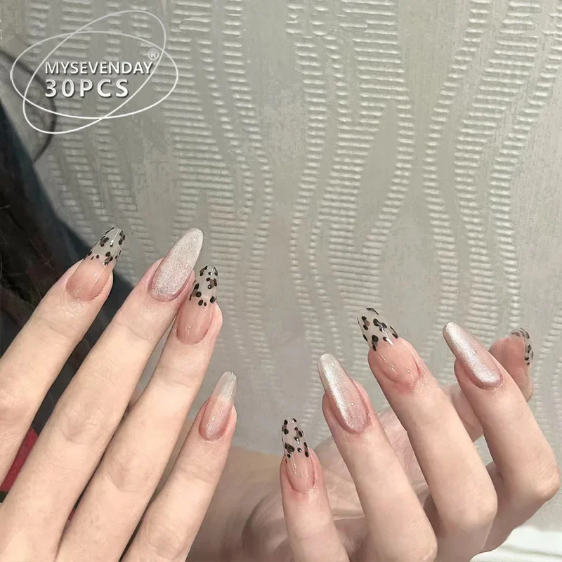 Hot Selling Wearing Nail Art Pieces A High-end Feel Autumn Cat Eye Leopard Print Nail Art Pieces Finished Product Detachable