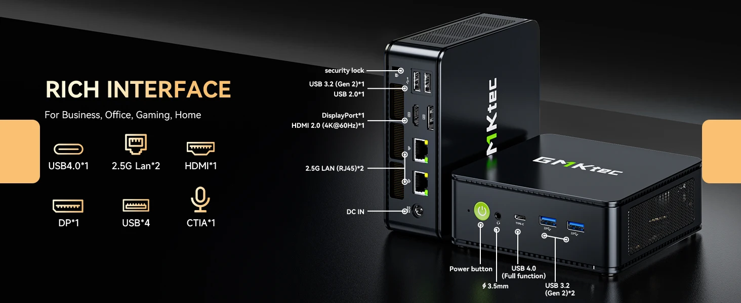 GMKtec M6 Ultra AMD R5 7640HS Mini PC 6-core 12-thread Gaming Computer PC 32GB DDR5 1TB SSD Portable Computer Mini Desktop PC
