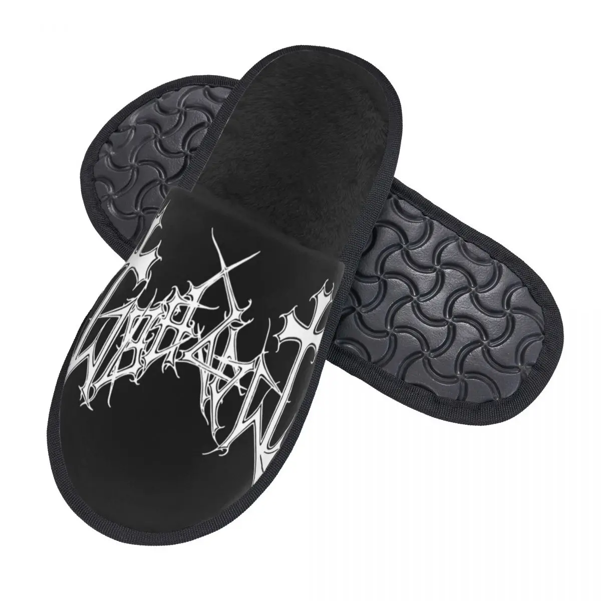 Mayhem Band Winter Cotton Home Slippers Living Room Black Metal Soft Memory Foam Slides Non-skid