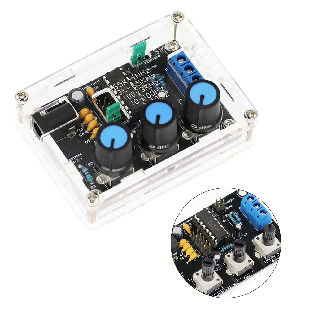 High precision DIY Signal Generator Kit Sine Triangle Square Wave Adjustable Frequency 1Hz 1MHz Simple Setup (9 12VDC)