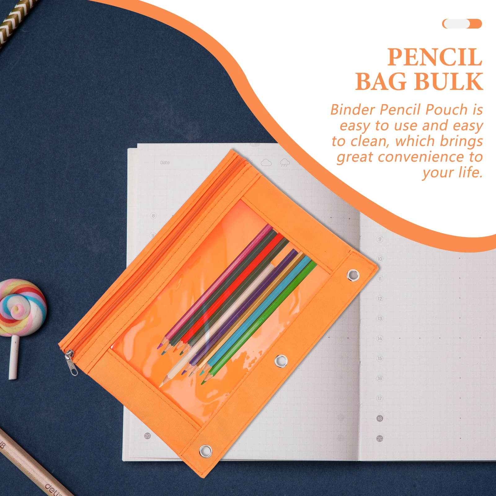 

6 Pcs File Bag Pen Pencil Bags Bulk Binder Pouch Oxford Cloth Detachable Zipper Case B5 Large Capacity Transparent Window