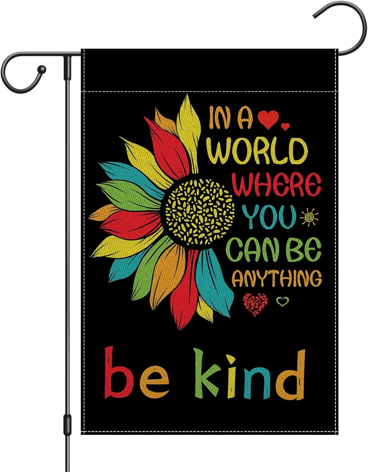 Be Kind Garden Flag Double Sided 12x18 Inch In A World Where You Can Be Anything Welcome Peace Sign Yard Flag Farmhouse Outd SSL