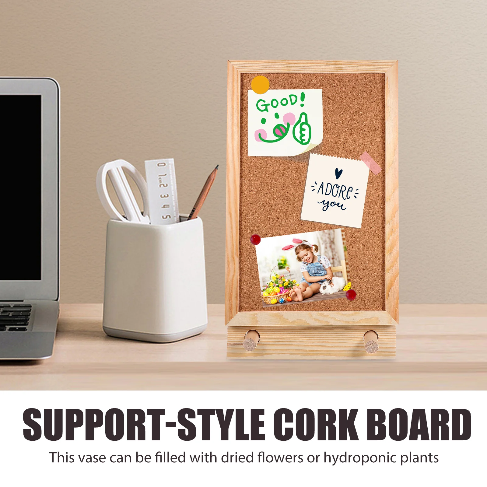 1Set Desktop Cork Bulletin Board Office Memo Message Reminder Note Board Rotatable Stand Creative Writing Display