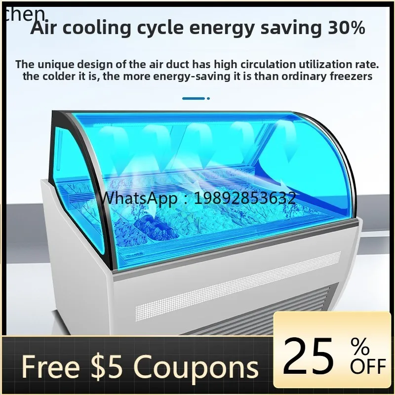 

BX Ice Cream Cabinet Hard Commercial Air-cooled Frozen Ice Cream Popsicle Haagen-Dazs Thick Cut Fried Yogurt Display Cabinet