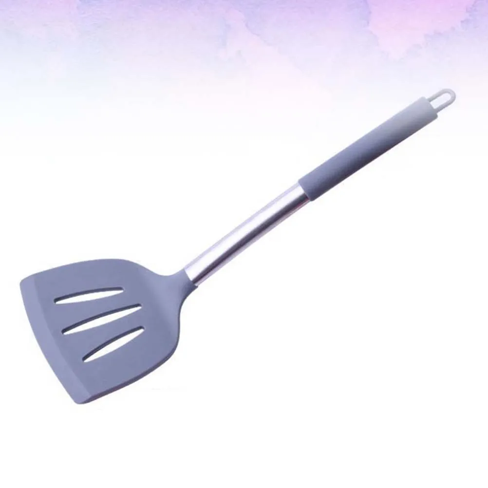 

1pc Heat Resistant Silicone Slotted Turner Spatula Nonstick Kitchen Utensil Cooking Tool For Pan Baking Hollow Design Easy Clean