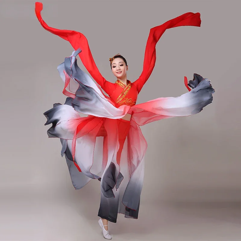 

Yangko National Costumes Chinese Folk Dance Classical Dance Water Sleeves Performance Clothing Girls Long Sleeve Yangko Dance