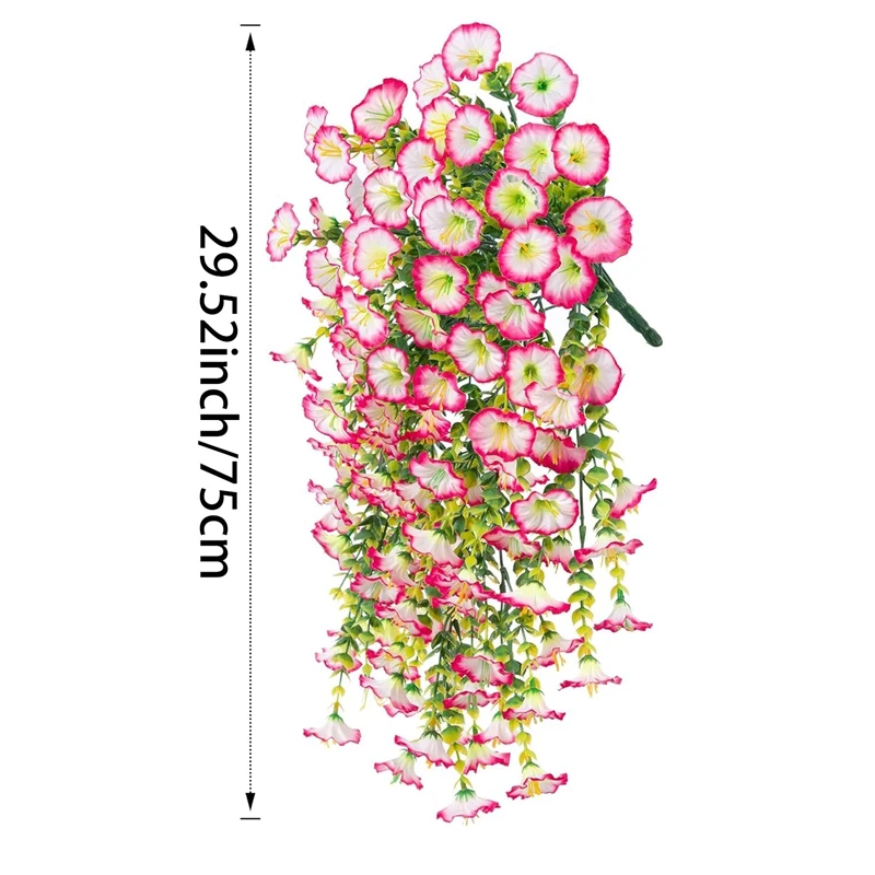 2pcs Artificial Morning Glory & Eucalyptus Hanging Decor Perfect for Home Garden Weddings Versatile Outdoor Plants Garden Party