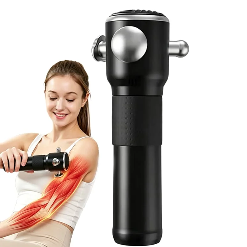 マッサージガン-筋膜リリース器具-4ヘッド-全身筋肉マッサージ器-肩-首-背中-脚-痛み緩和-3段階速度調整-usb充電式