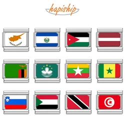 Hapiship Wholesale New Women Fashion National Flag Italian Charm Fit 9mm Stainless Steel Bracelet Drop Shipping Jewelry TZ034