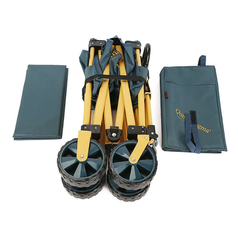 Outdoor Camping Portable Cart Foldable High-capacity Steel Frame Load-bearing Strength Campsite Cart Multifunctional Gather