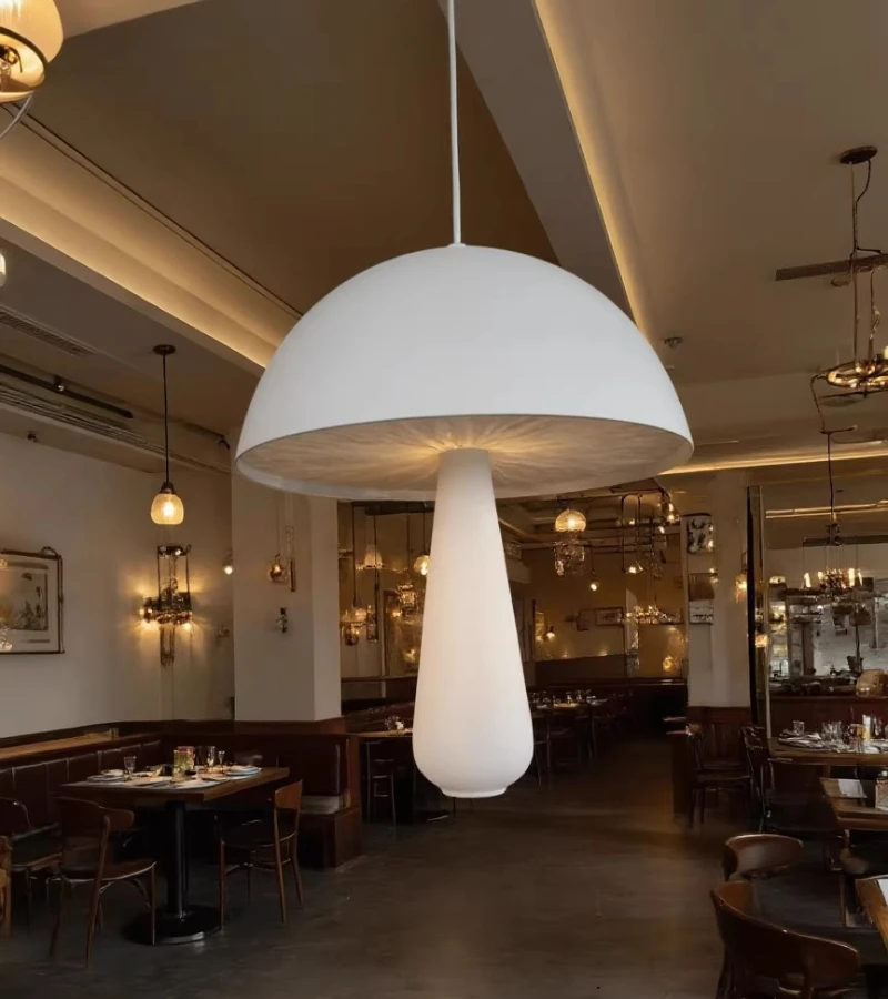 

Modern Art Aluminum Mushroom Pendant Light Simple Living Room Dining Room Bedroom Creative Decoration LED Lighting Fixtures