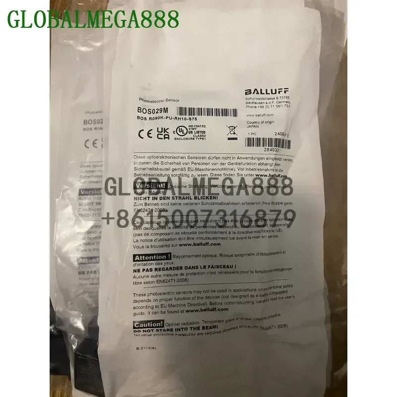 BOS029M Photoelectric Sensor, BOS R090K-PU-RH10-S75，Brand New Spot Goods, Large Inventory