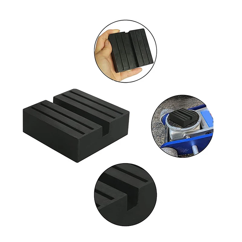 Universal Car Lift Jack Stand Rubber Pads Black Rubber Slotted Floor Jack Pad Frame Rail Adapter