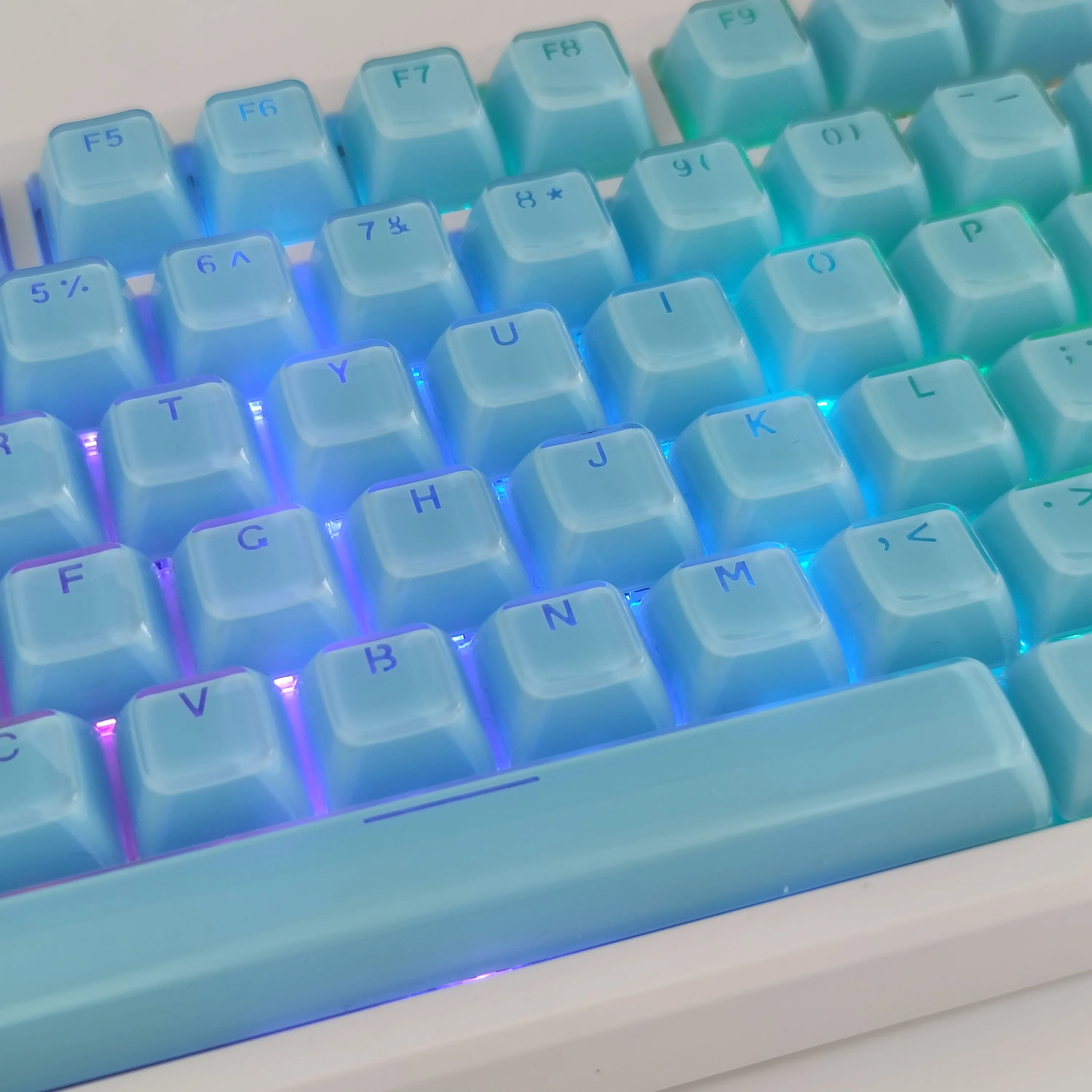 Jelly Crystal Translucent Keycaps 135 Keys Mechanical Keyboard caps for Alice Layout MDA Profile Pink White Blue Keycaps