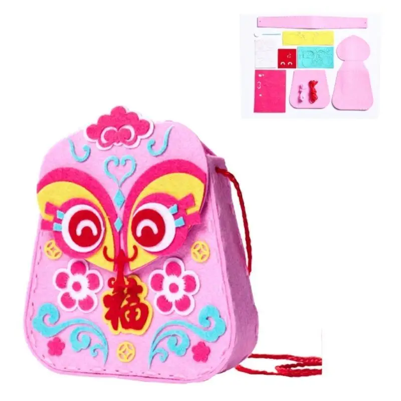 39BB Coser sus propios bolsos Bolsas costura Kids Arts & Crafts Regalos preescolares Bag Bag Bolso hombro para niños