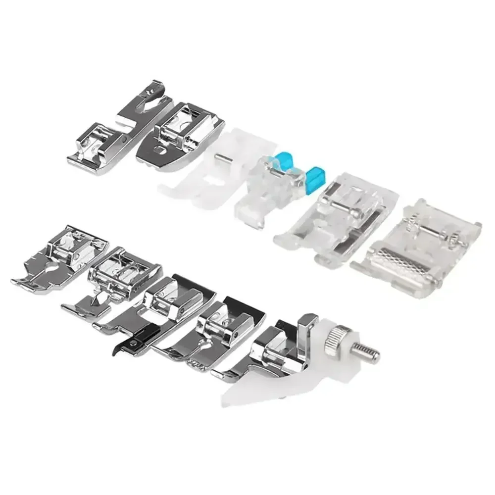 11PCS Presser Foot Kit Set Fabric Presser for Sewing Accessories Fit for Singer Brother Janome Domestic Sewing Machine Parts