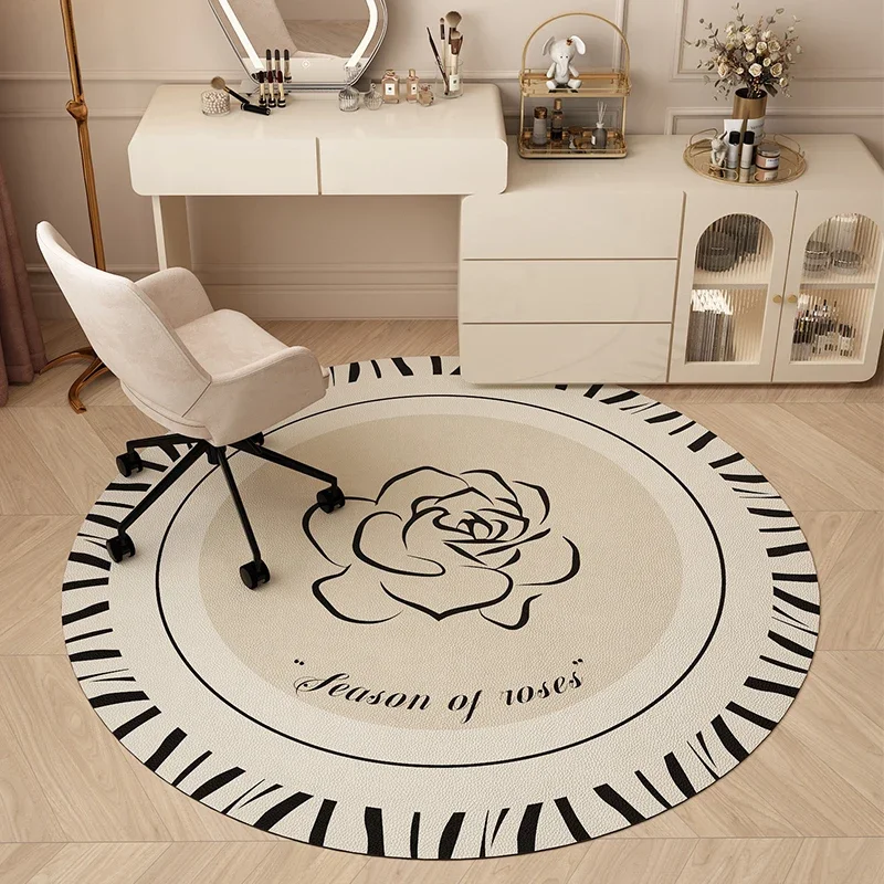 

Round Soundproof Non-Slip TPR Bottom Area Rugs, Bedroom, Desk, Chair, Floor Mat, Living Room, Home Decoration, Modern Study, Rug