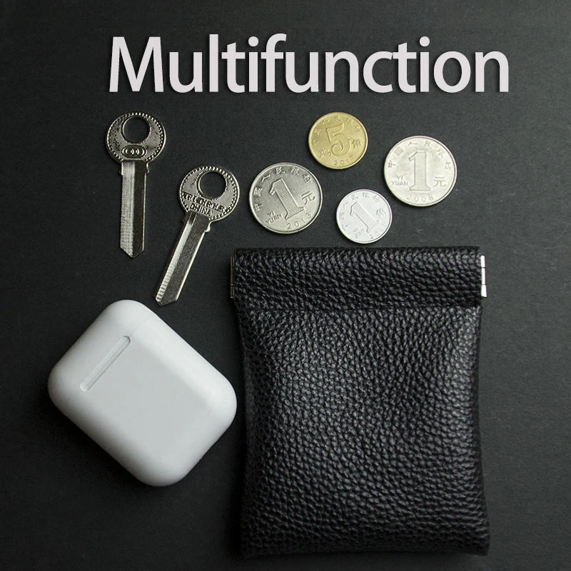 Pu Leather Coin Purse Women Men Mini Short Wallet Bag Key Headphone Card Holder