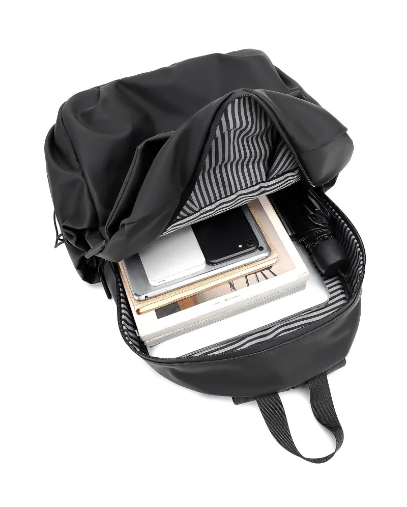 Classic Basic Black Backpack, Travel Laptop Backpack, Men's Work Backpack, College Student Backpack