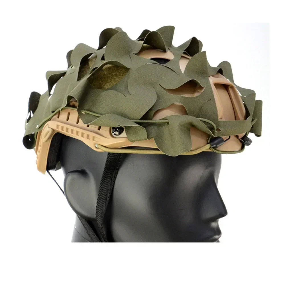 3D Camo FAST Helmet Cover Protector Laser Cut Leaf Shape Helmet Cloth Hunting Helmets Accessories